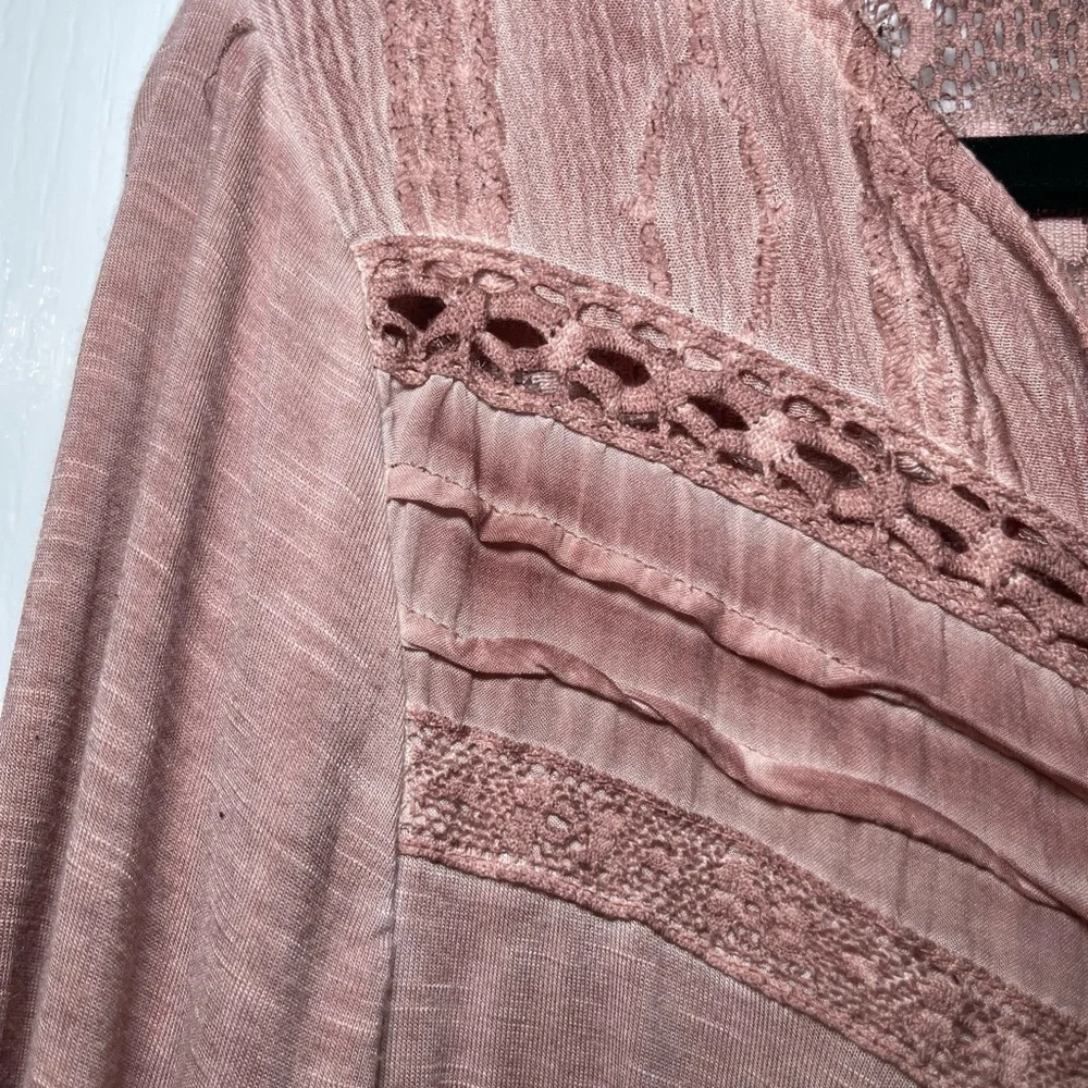 Knox Rose Boho Lace Long Sleeve Blouse Flowy Peasant Top Women’s Size Medium - Picture 6 of 11